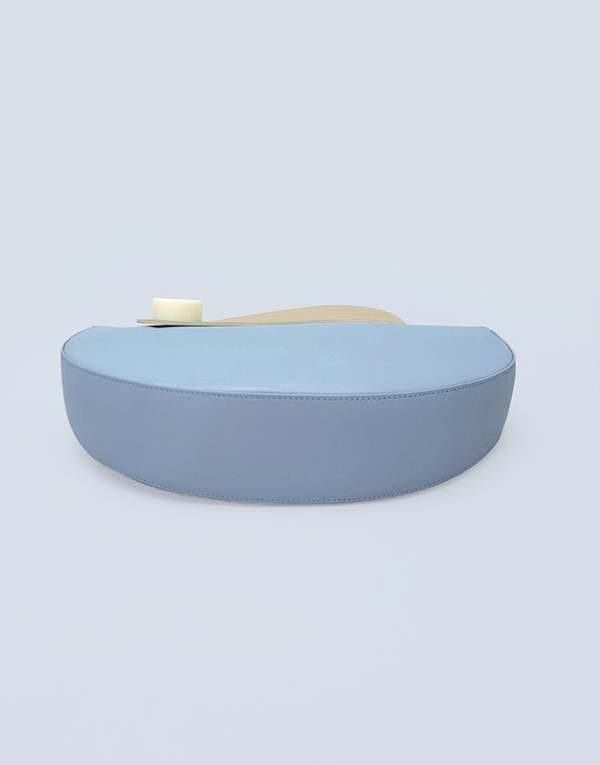 Matter Matters Half Moon Clutch - Light Blue/Tan Matter Matters Half Moon Clutch - Light Blue/Tan