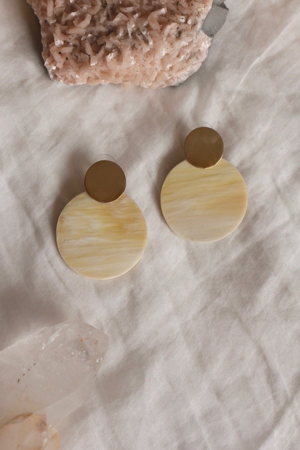 SOKO Horn Coin Contrast Earrings - Brass SOKO Horn Coin Contrast Earrings - Brass