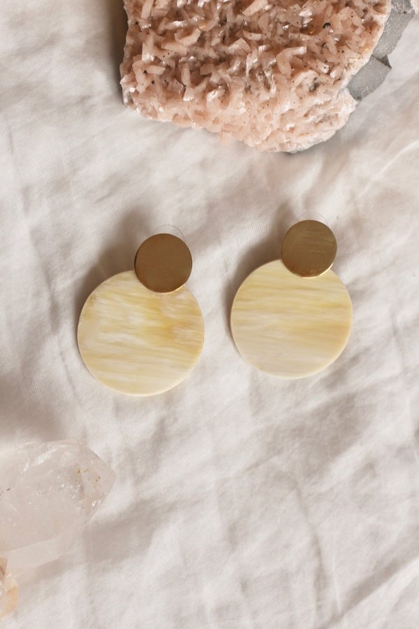 SOKO Horn Coin Contrast Earrings - Brass SOKO Horn Coin Contrast Earrings - Brass