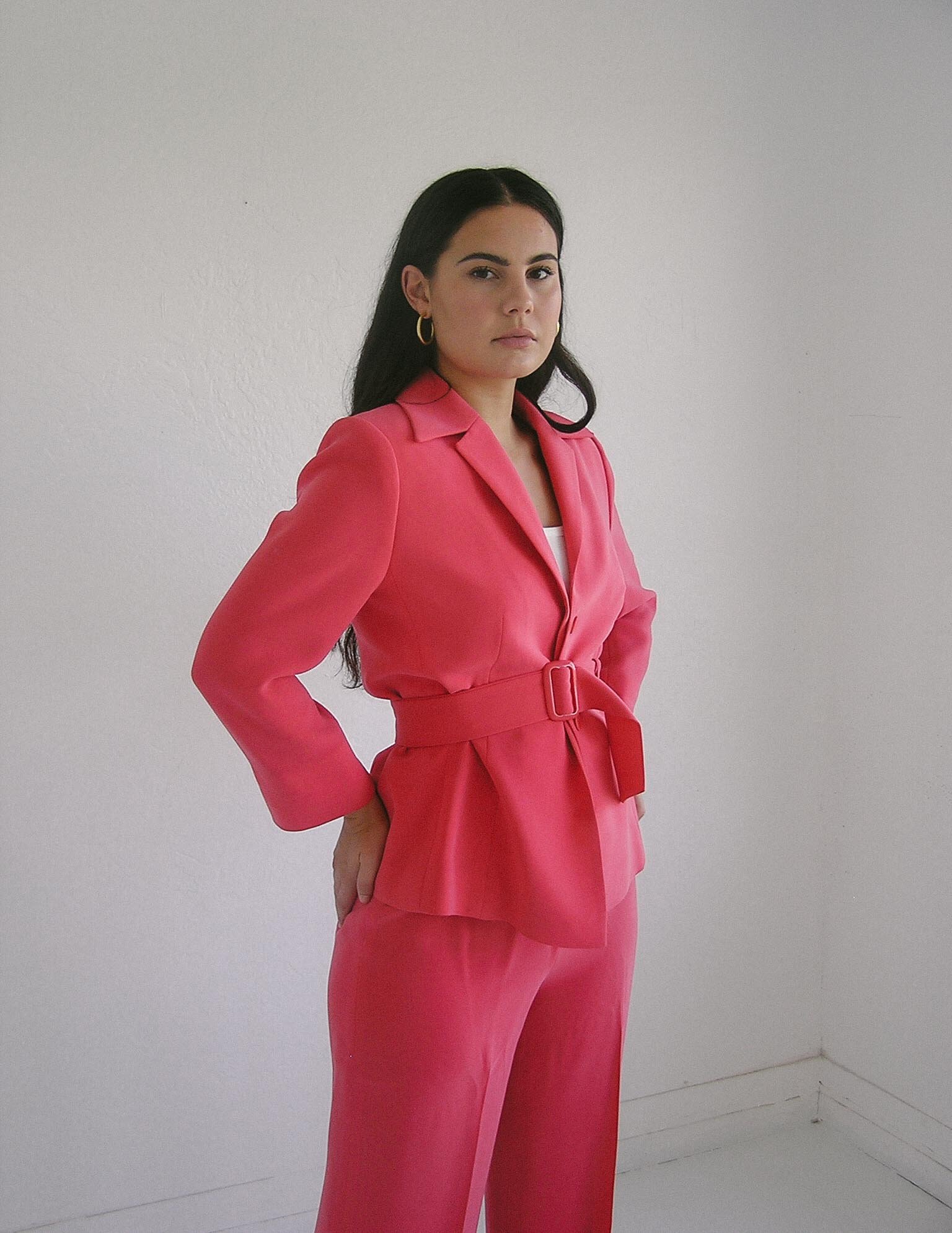 Leigh Collective Belted Hot Suit hot pink Garmentory