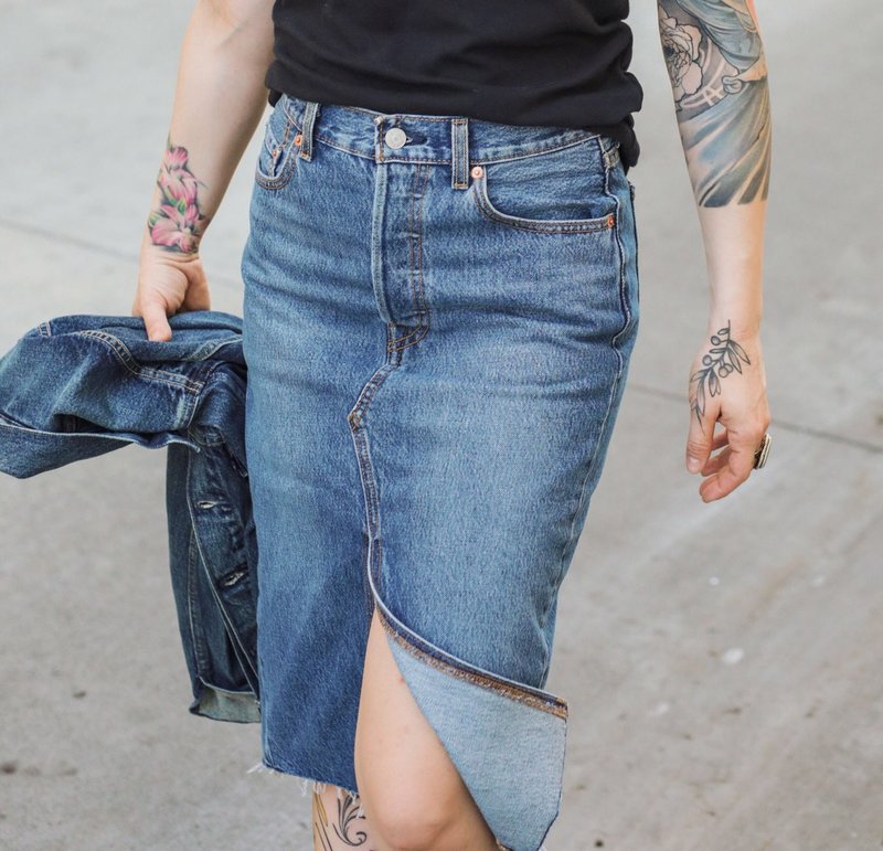 Maxi Levis Denim Long Skirt Levi's Mermaid Denim Maxi Skirt In