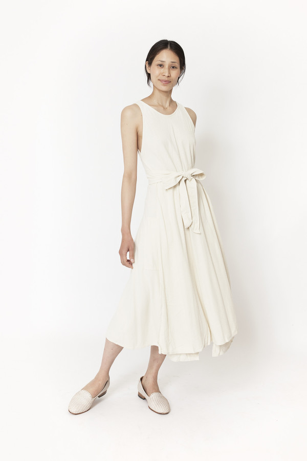 Black Crane Wrap Dress (Cream) | Garmentory Black Crane Wrap Dress (Cream) | Garmentory