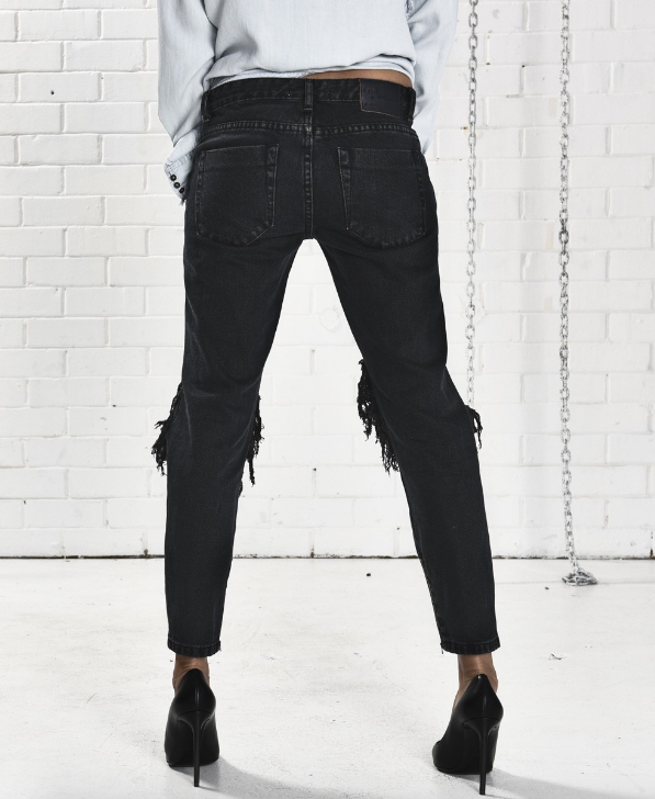 ONE TEASPOON Freebirds Distress Jeans- Fox Black ONE TEASPOON Freebirds Distress Jeans- Fox Black