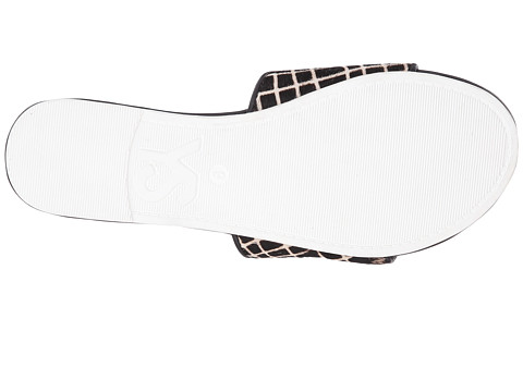 Yosi Samra Reese Linear Hair Calf Slide In Black Yosi Samra Reese Linear Hair Calf Slide In Black