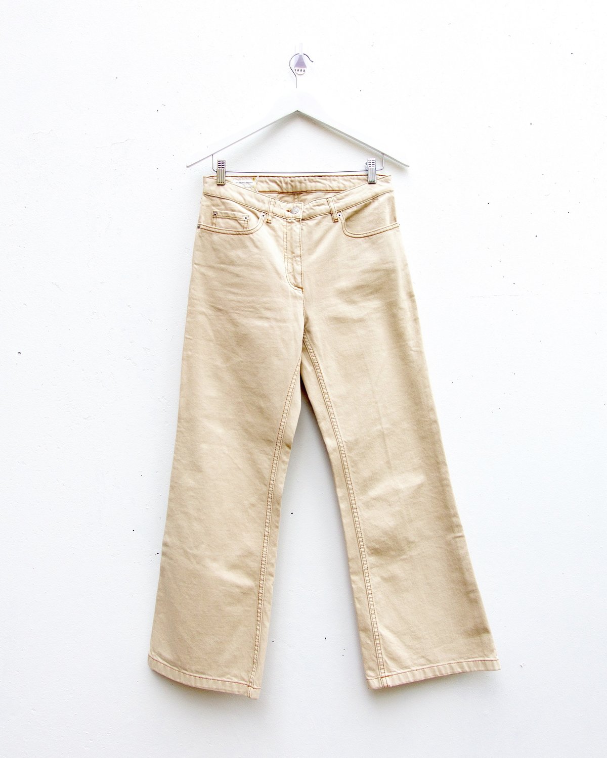 Vintage Dries Van Noten Wide Leg Denim Jeans - Natural | Garmentory