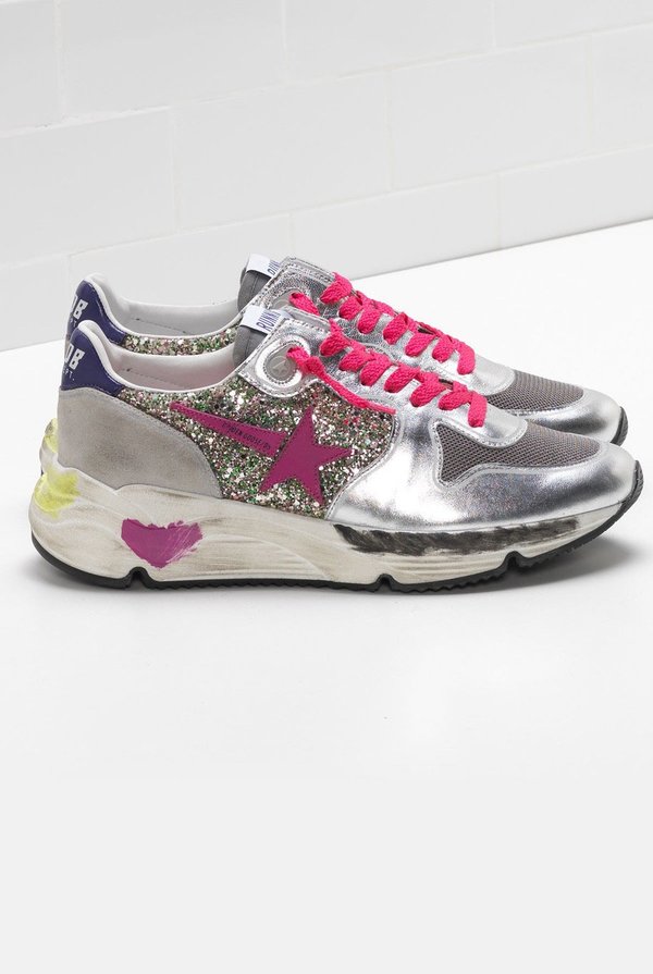 golden goose camo running sneakers