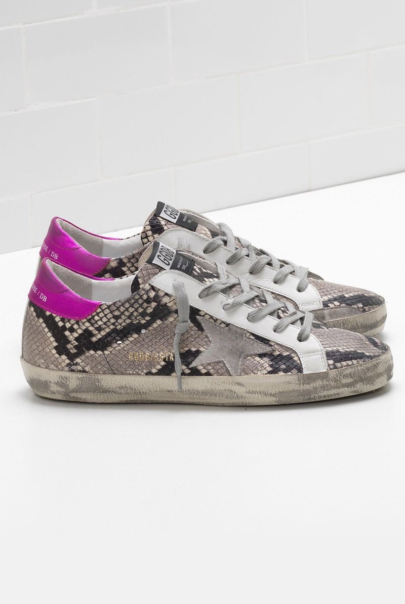 GOLDEN GOOSE DELUXE BRAND Sneakers Superstar Natural Snake Print/Ice Cream
