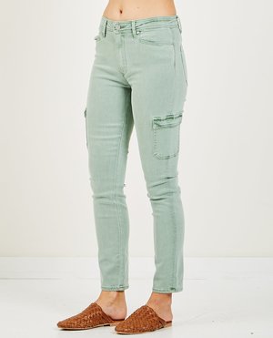 Paige HOXTON SKINNY CARGO - DARK MINT 