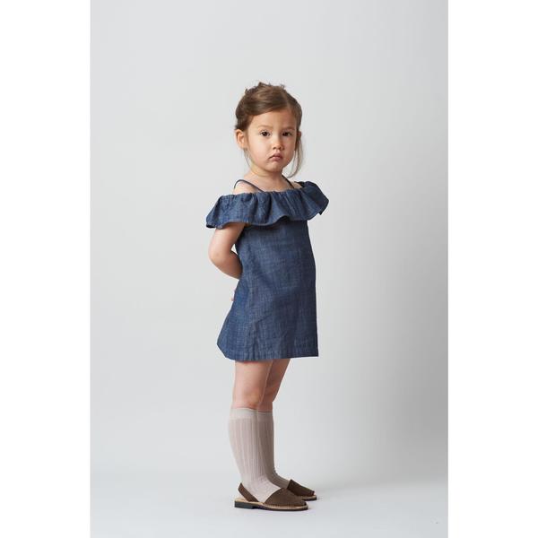 chambray bardot dress