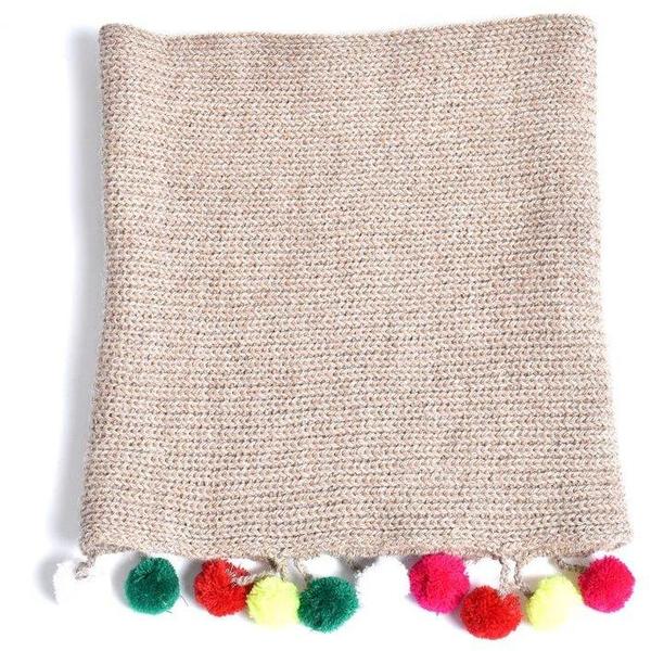 Kids Cabbages & Kings Double Wrap Infinity Pom Scarf - Oatmeal Kids Cabbages & Kings Double Wrap Infinity Pom Scarf - Oatmeal