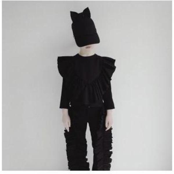 kids caroline bosmans face the future blouse - black kids caroline bosmans face the future blouse - black