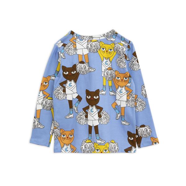 Kids Mini Rodini Cheercats Grandpa Shirt - Blue Kids Mini Rodini Cheercats Grandpa Shirt - Blue
