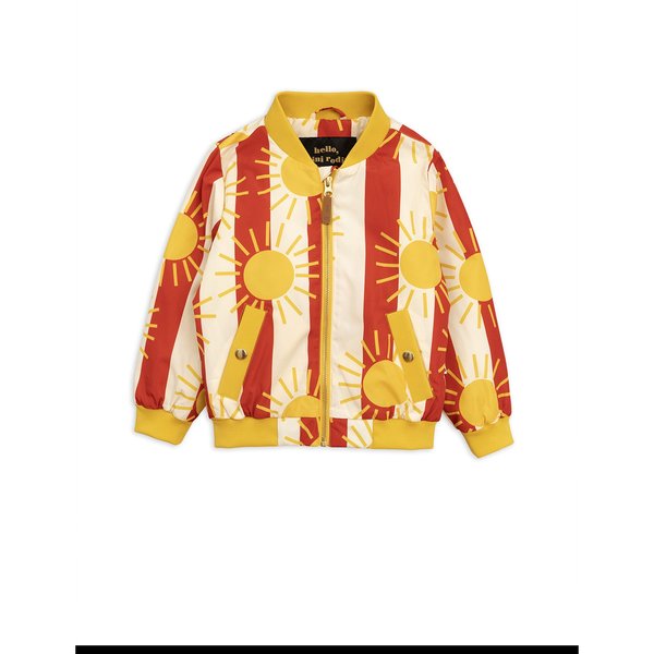 Kids Mini Rodini Sun Stripe Baseball Jacket | Garmentory