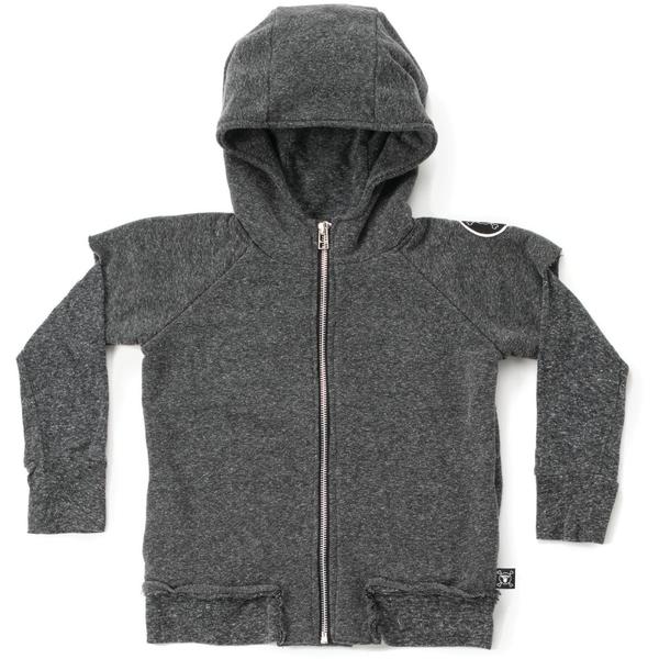 Kids Nununu Twofer Zip Hoodie - Charcoal