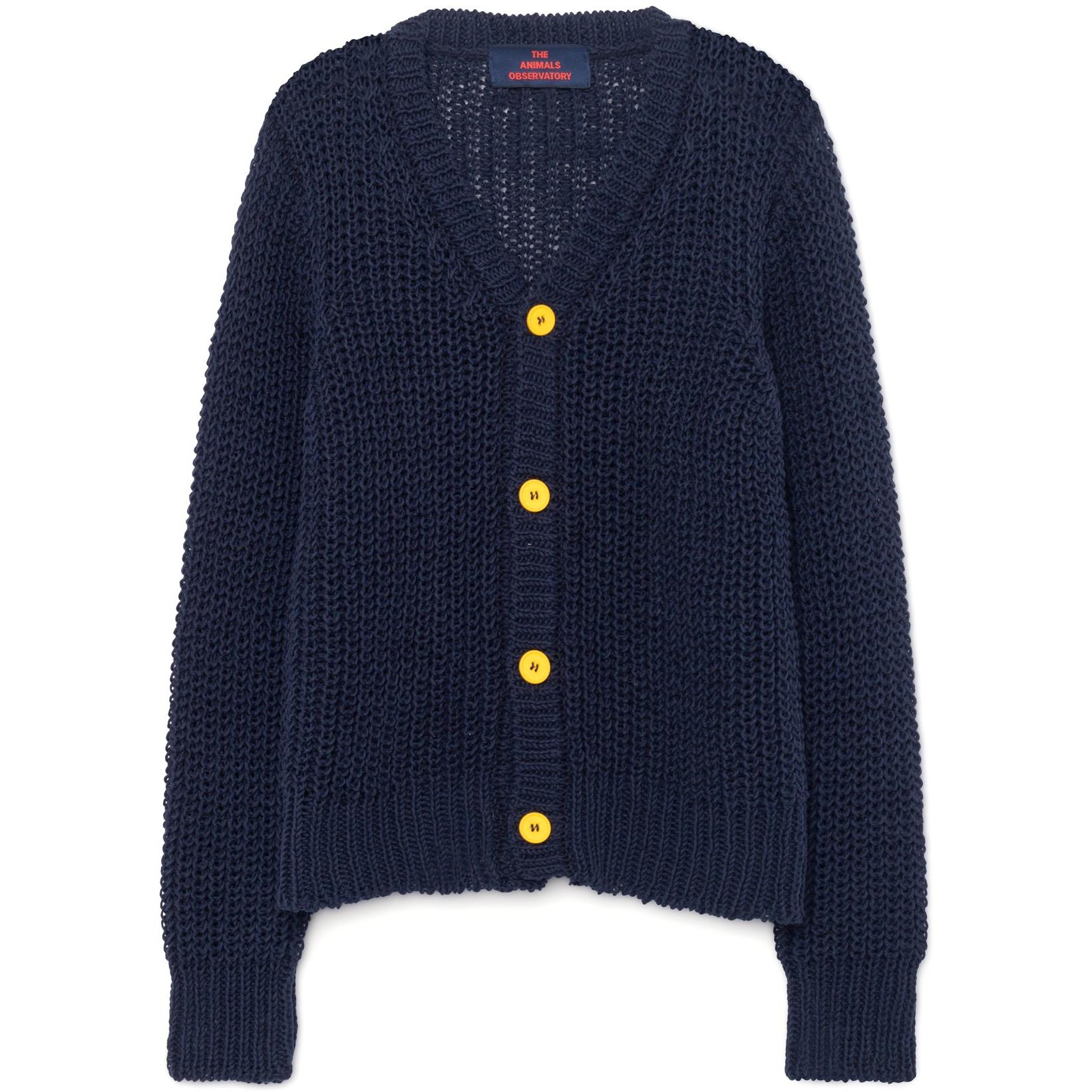 Kids The Animals Observatory plain raccoon kids cardigan navy blue Kids The Animals Observatory plain raccoon kids cardigan navy blue
