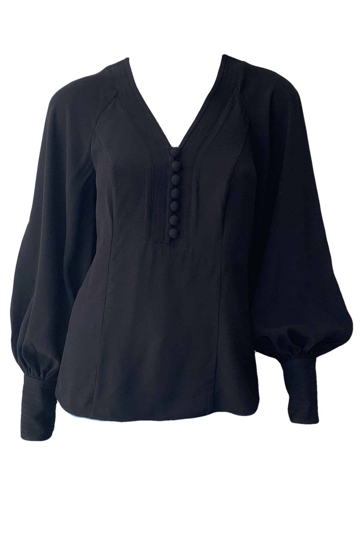 Zimmermann Espionage Billow Sleeve Blouse - Black - Image 1 of 4