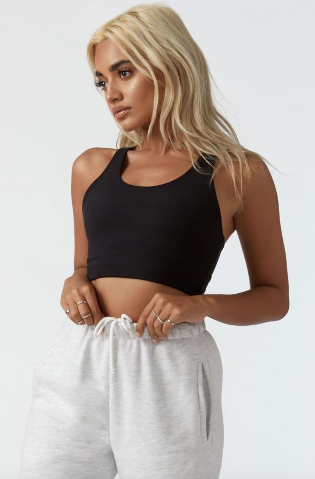 Joah Brown Varsity Tank Bra - Sueded Onyx | Garmentory