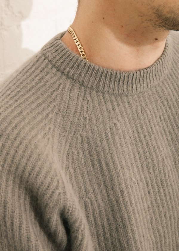 Steven Alan Japan Bold Knit Crew Neck - Olive | Garmentory