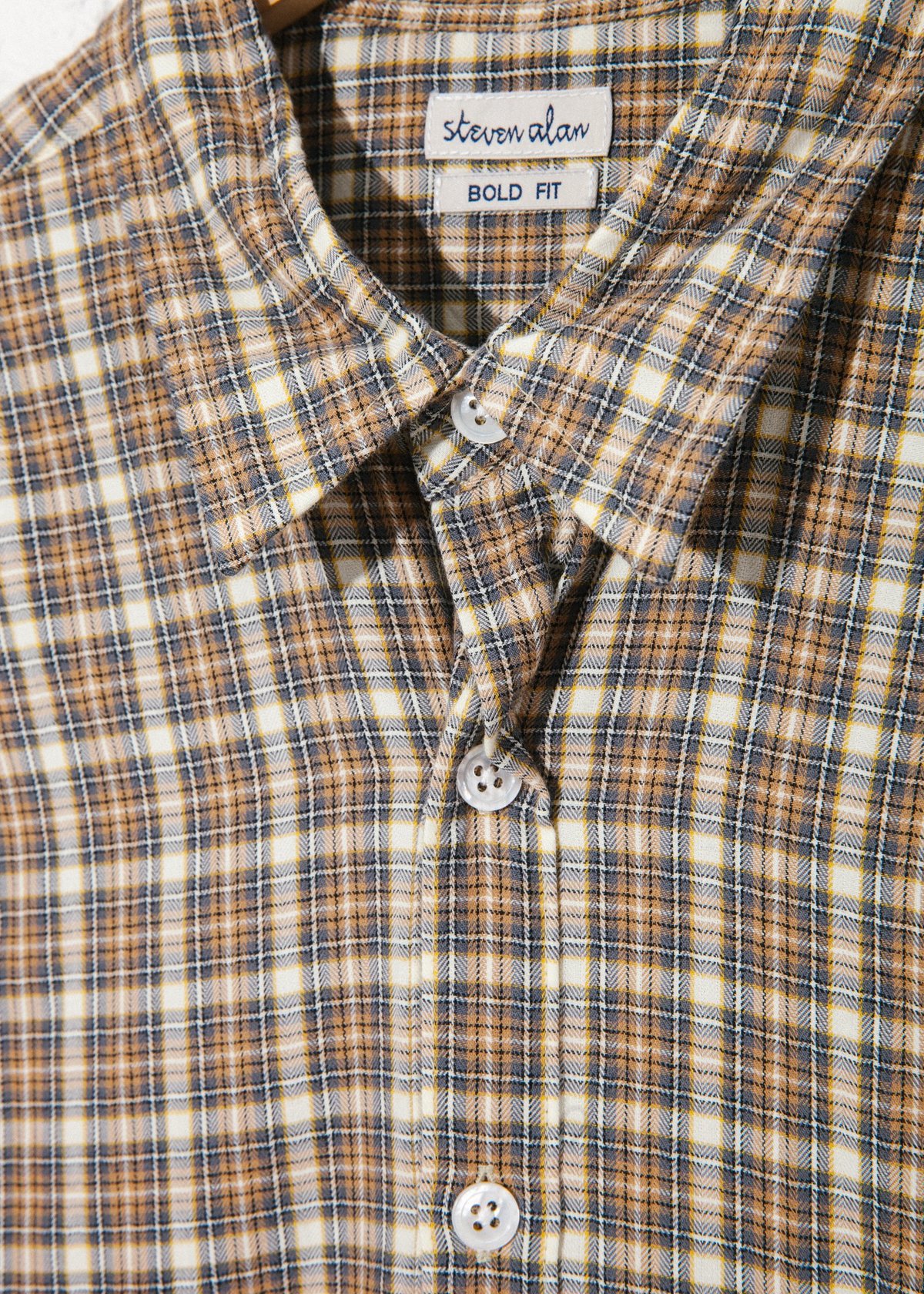 【美品】Steven Alan/CHECK REVERSE SEAM SHIRT Reverse-Seam-Shirt-in-Beige-