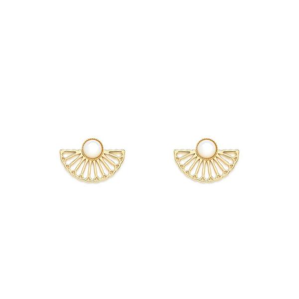 L'atelier Emma & Chloe Manon Earrings - Gold/Mother of Pearl