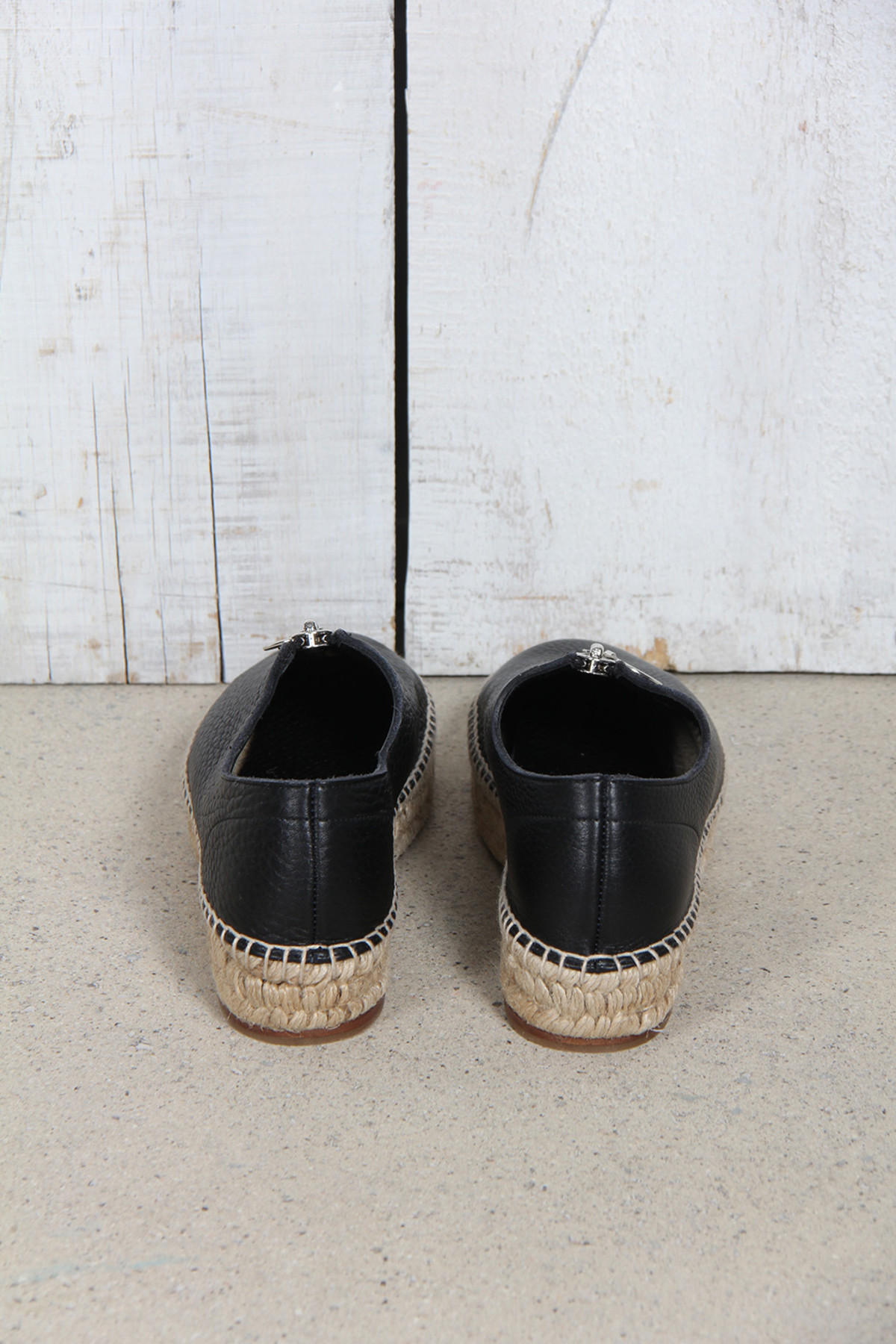 Alexander Wang Black Knit Slip-On Espadrilles Julie Slash Knit Mule Sandal 105MM in BLACK | alexanderwang® main image 2