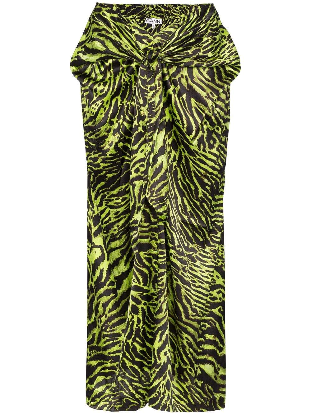 ganni silk skirt