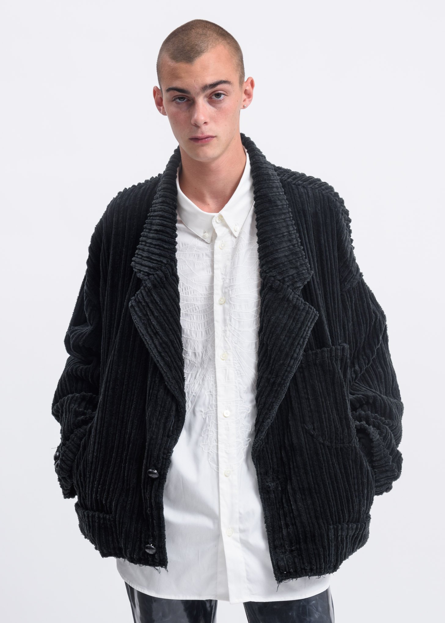 Doublet Corduroy Cut-Off Jacket - Black 