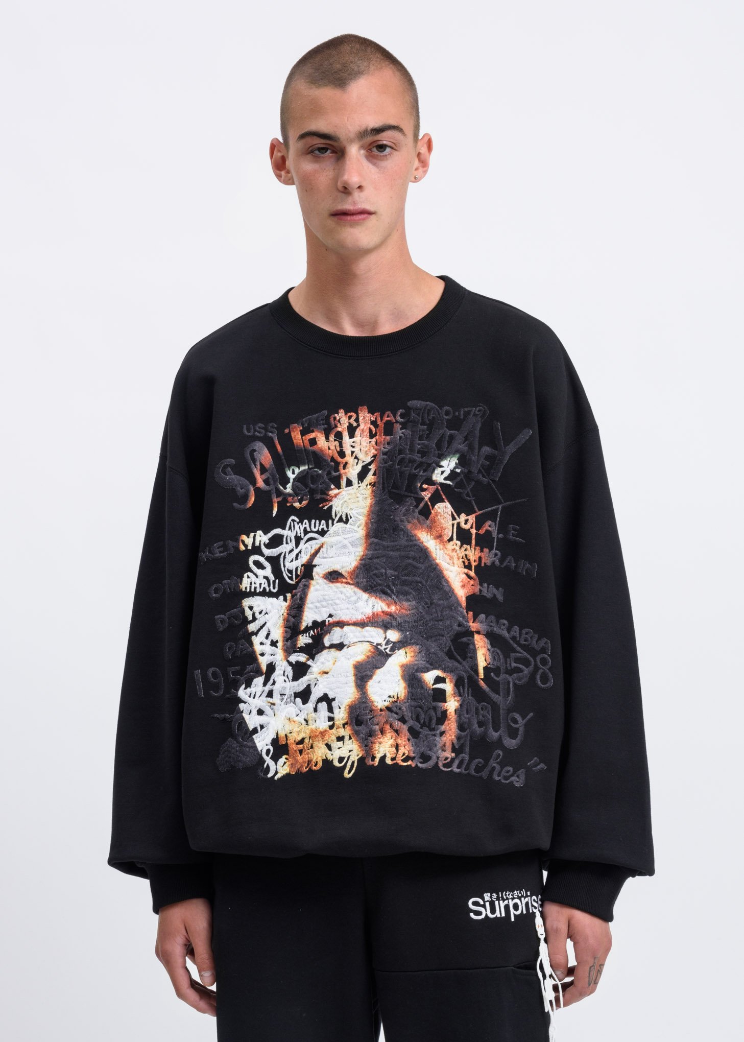 Doublet “Horror” Embroidery Sweatshirt - Black | Garmentory 