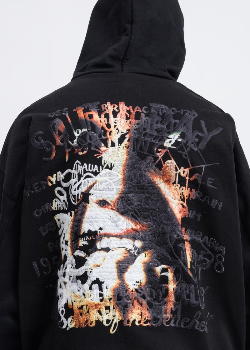 Doublet “Surprise” Embroidery Hoodie - Black | Garmentory