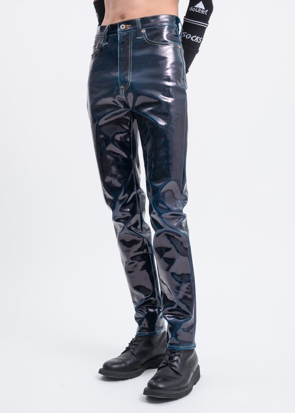 UNISEX Doublet Blue Coating Denim Pants - BLUE | Garmentory