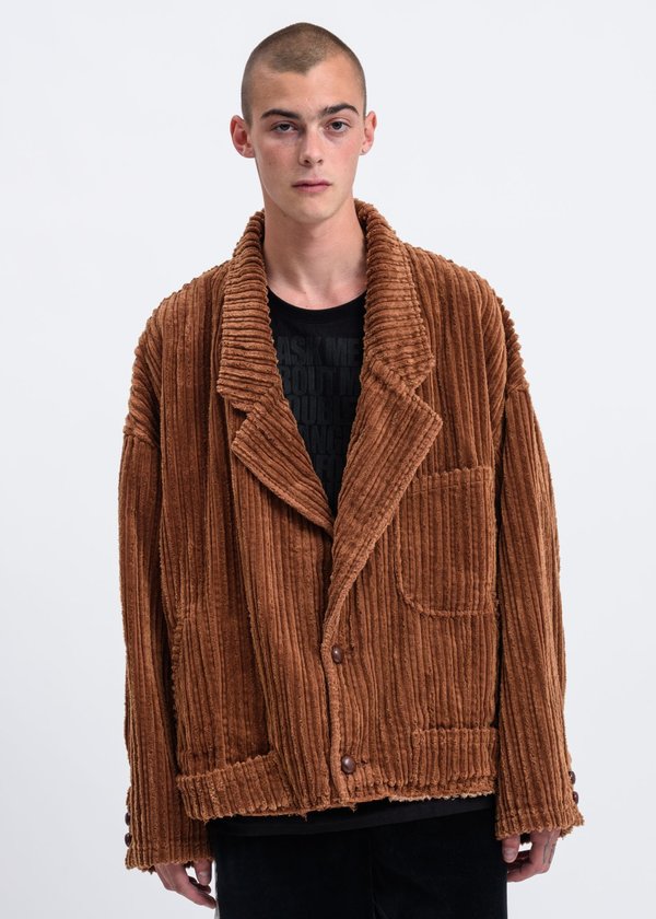 ジャケット・アウター doublet 20AW VELOUR CUTT OFF JACKET Doublet Corduroy Cut-Off Jacket - Brown | Garmentory
