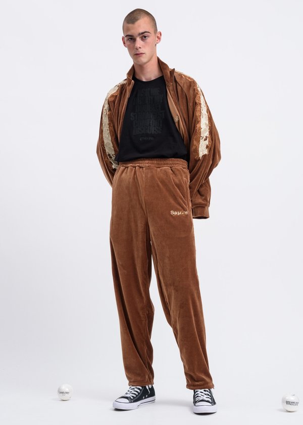 Doublet Lined Chaos Embroidery Track Jacket - Camel | Garmentory