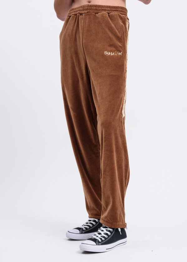 Doublet Lined Chaos Embroidery Track Pants - Camel | Garmentory