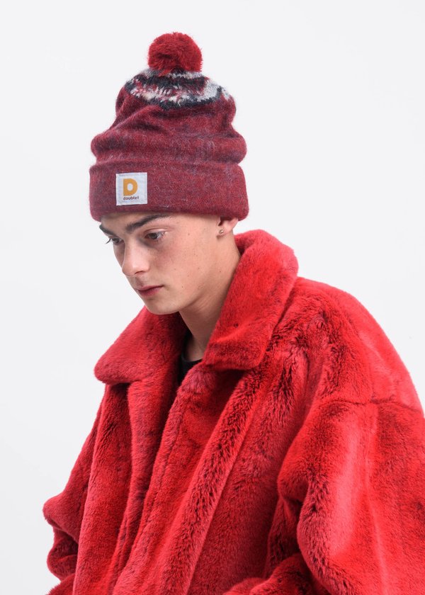 Doublet Hand Painted Fur Jacket - Red | Garmentory