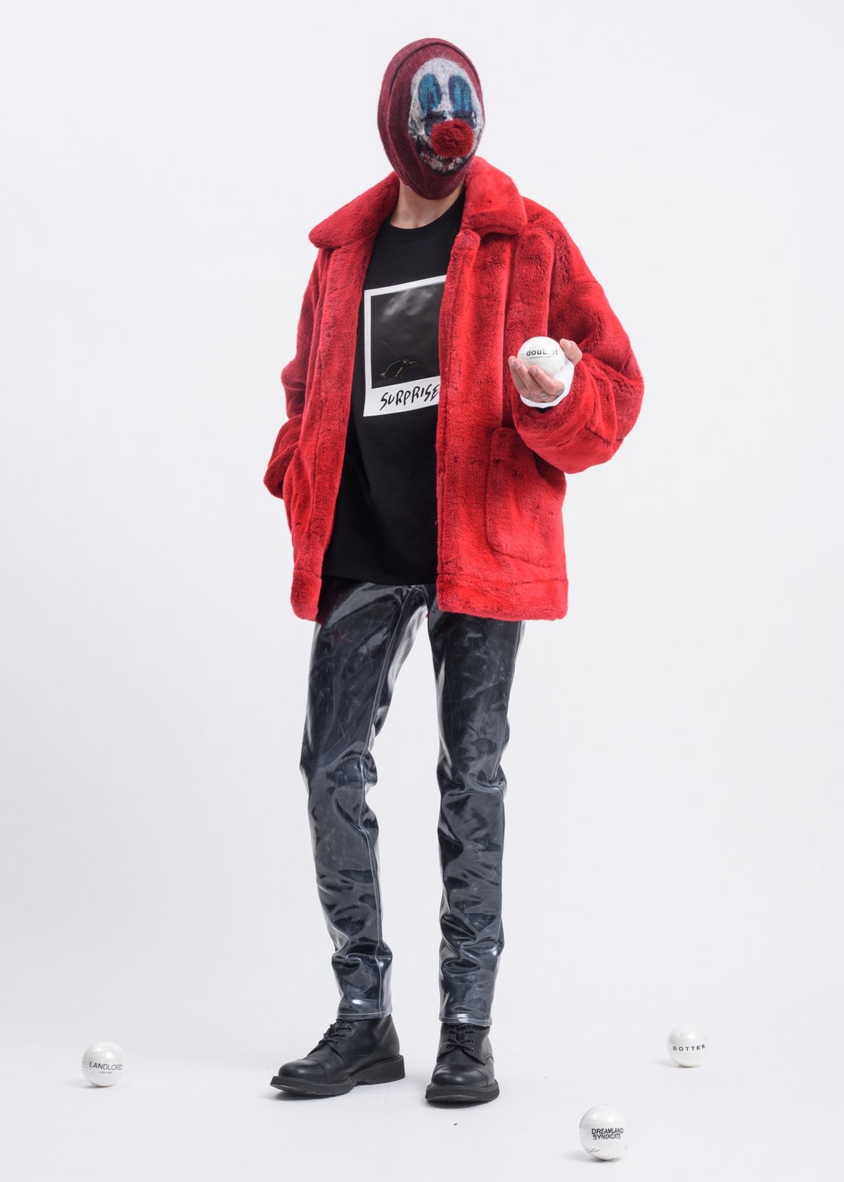Doublet Hand Painted Fur Jacket - Red | Garmentory