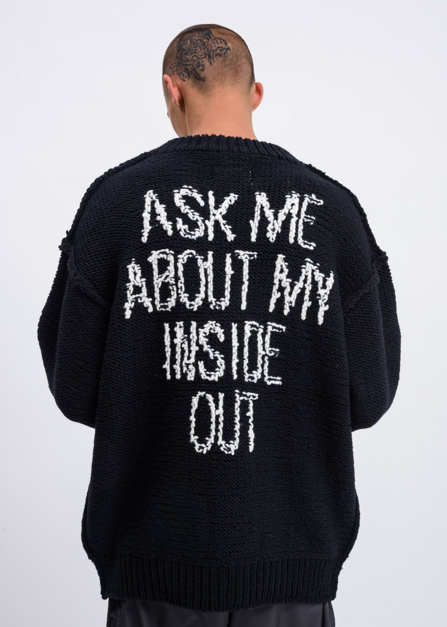 Doublet Black Hand Knitting Jacquard Pullover - black
