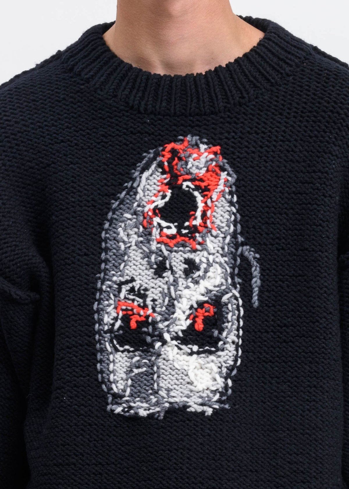 Doublet Black Hand Knitting Jacquard Pullover - black | Garmentory