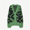 Kids The Animals Observatory Arty Raccoon Cardigan - Green/Black - Thumbnail 1