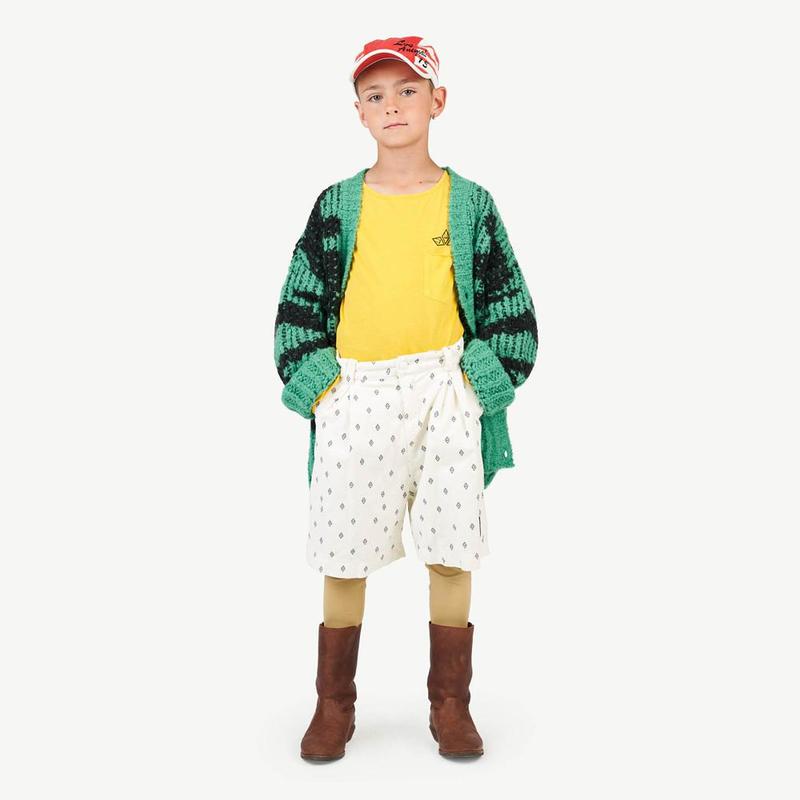 Kids The Animals Observatory Arty Raccoon Cardigan - Green/Black