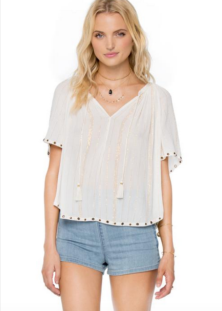 Amuse Society Indigo Grommet Woven Top - Casablanca Amuse Society Indigo Grommet Woven Top - Casablanca