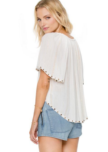 Amuse Society Indigo Grommet Woven Top - Casablanca Amuse Society Indigo Grommet Woven Top - Casablanca