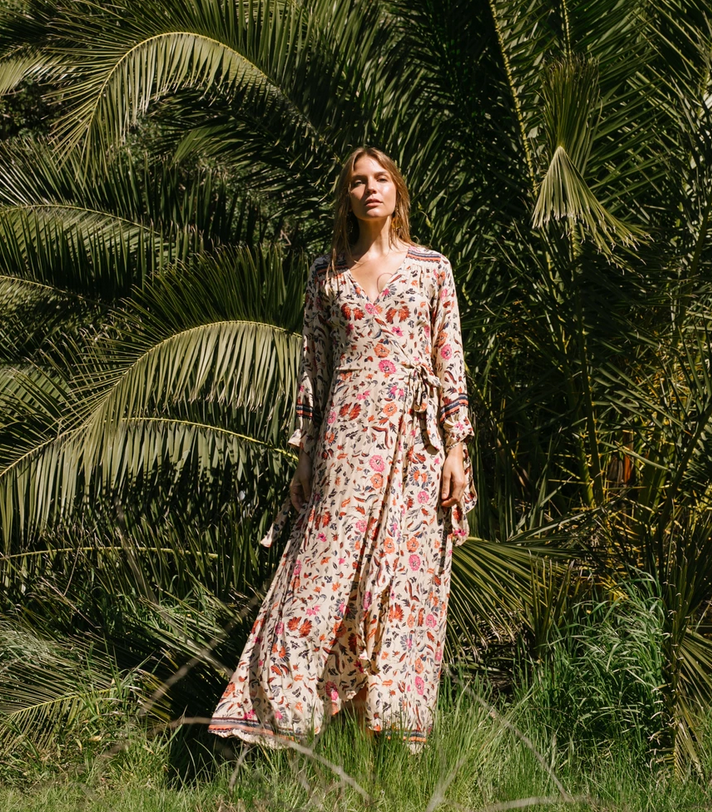 long sleeve slinky maxi dress Playing Games Slinky Sarong Maxi Dress ‍ ️Mermaid Way, M