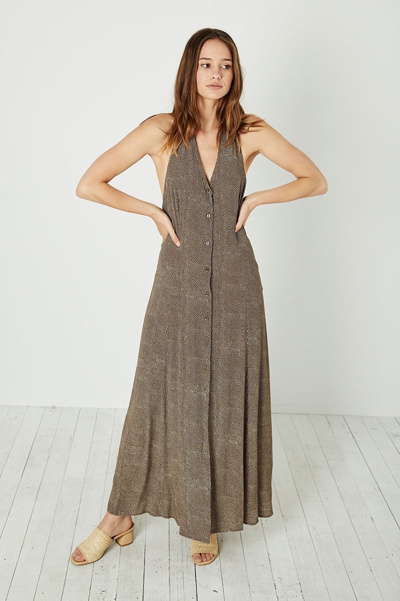 Rollas Halter Dress - Mini Spot/Brown | Garmentory