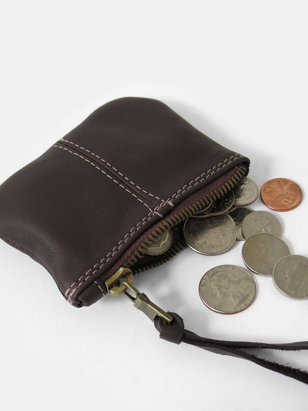 Erica Tanov leather coin purse - dark chocolate Erica Tanov leather coin purse - dark chocolate