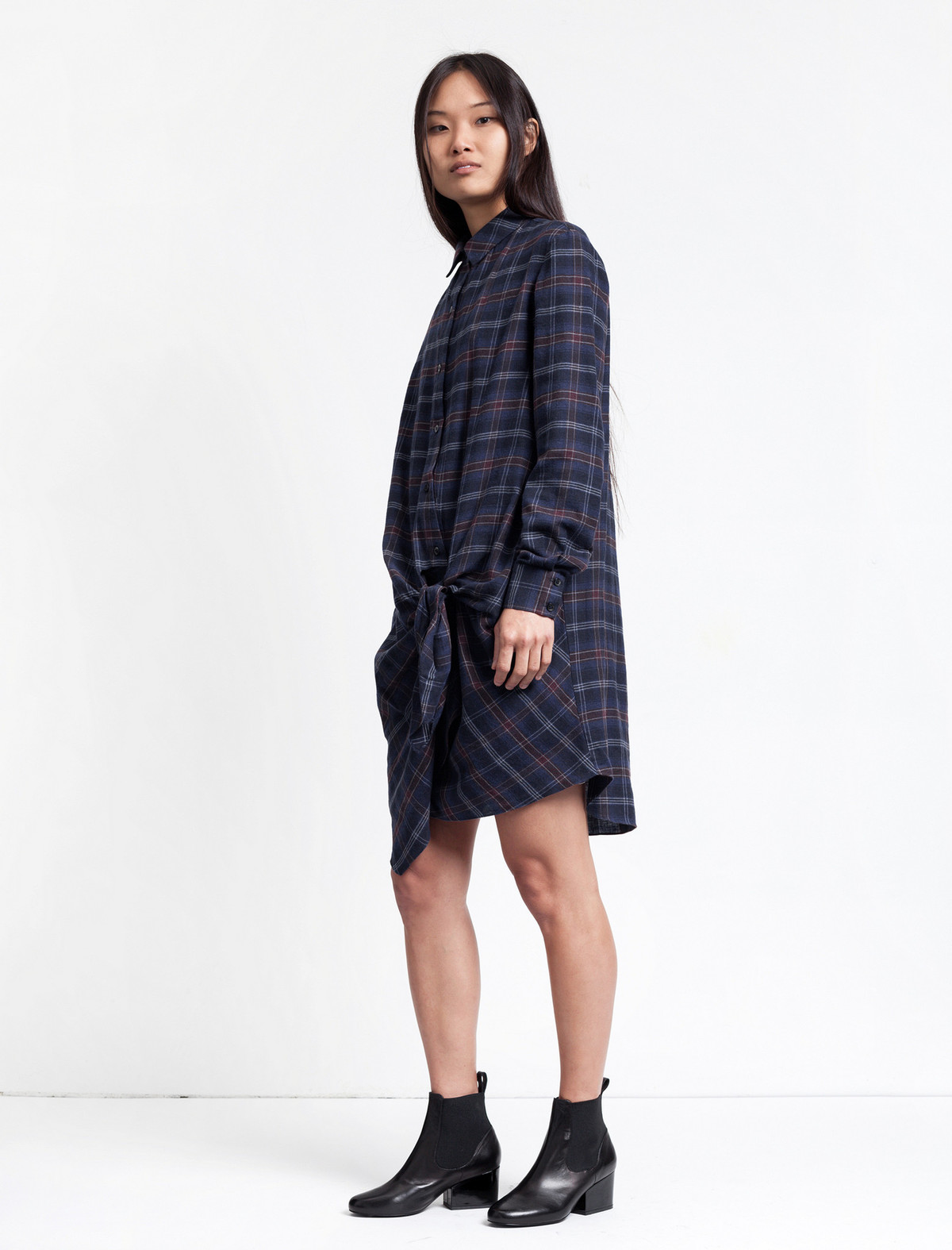 Thakoon Addition Flannel Side Tie Dress | Garmentory