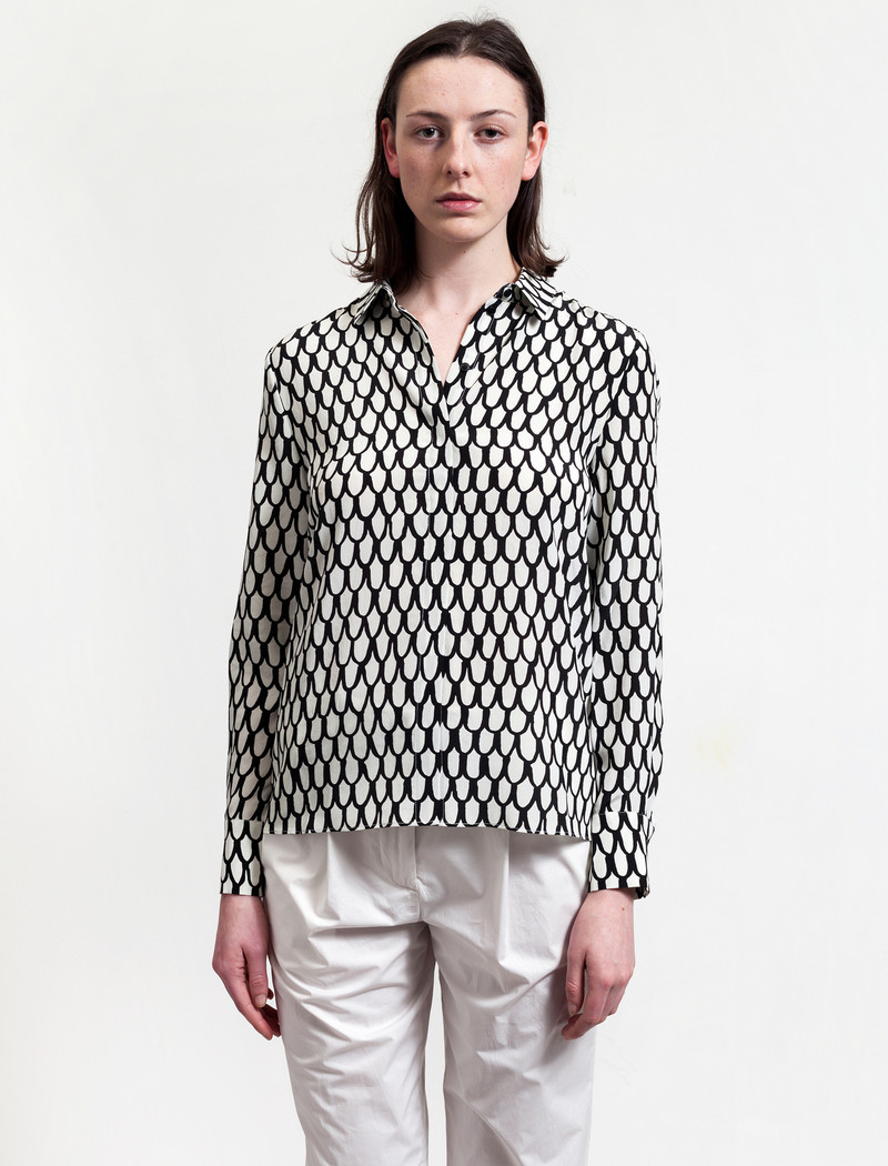 公式の店舗 Marimekko Womens Scale Print Silk Shirt | Garmentory トップス