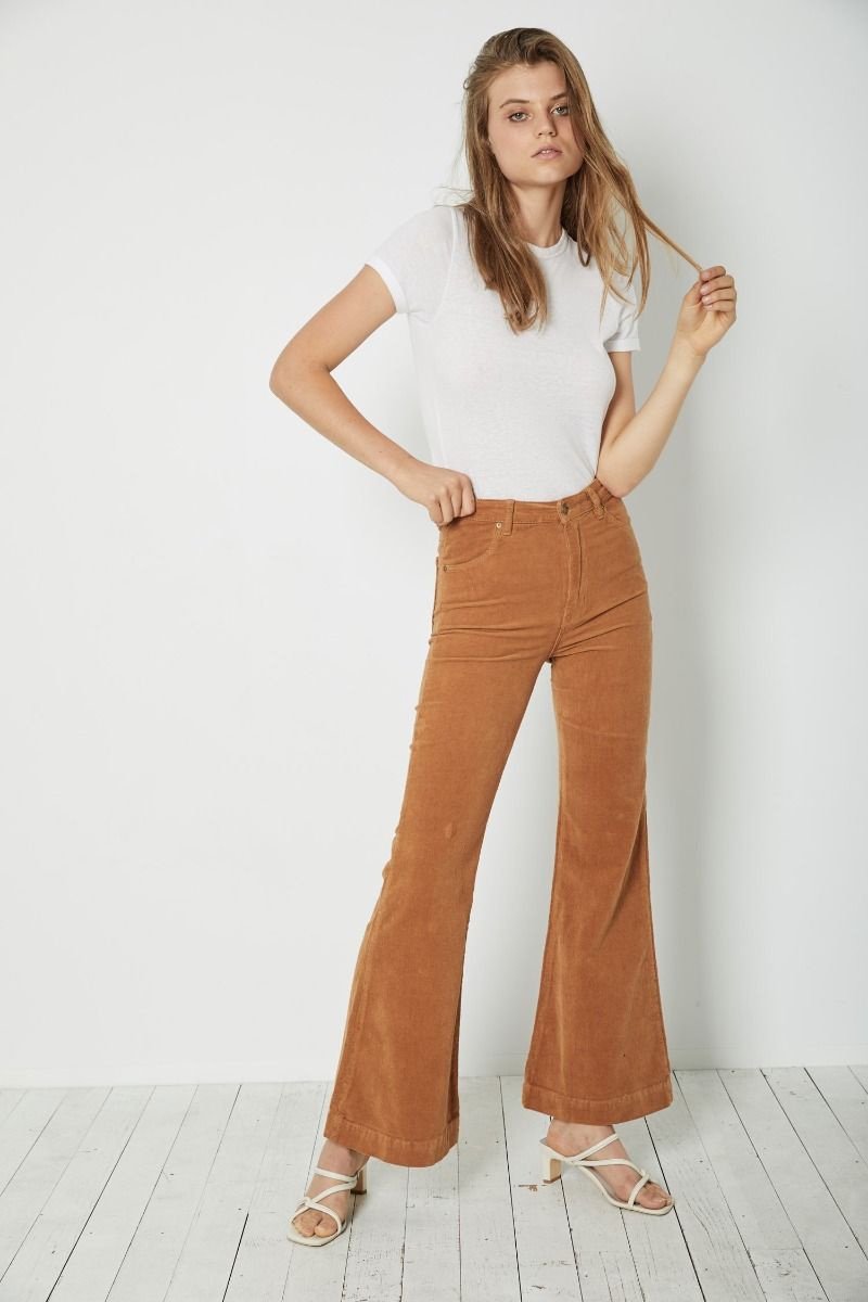 Rollas Eastcoast Flare Cord Pants - Tan | Garmentory