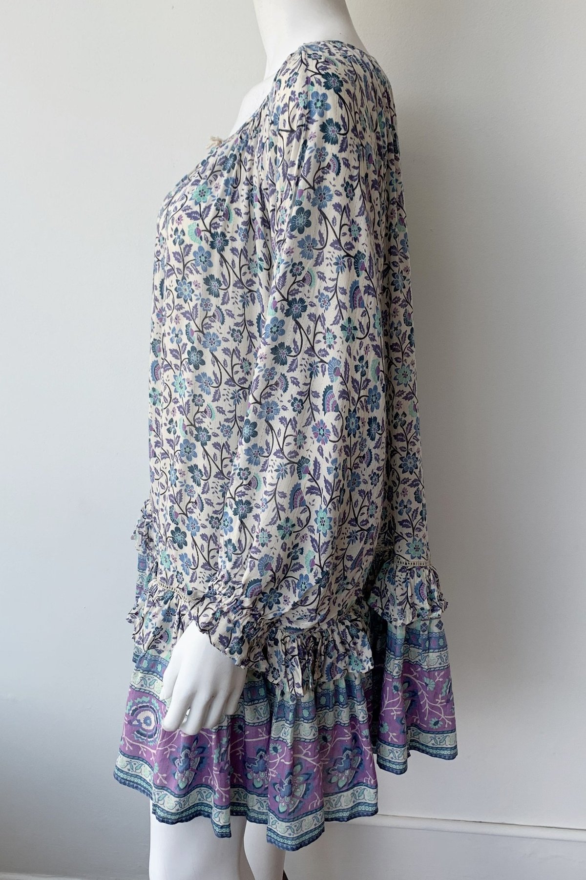 SPELL THE GYPSY COLLECTIVE Dahlia Tunic Dress Dusty Blue