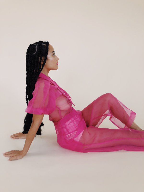 Hannah Kristina Metz Silk Organza Frank Pant - Fuchsia Hannah Kristina Metz Silk Organza Frank Pant - Fuchsia