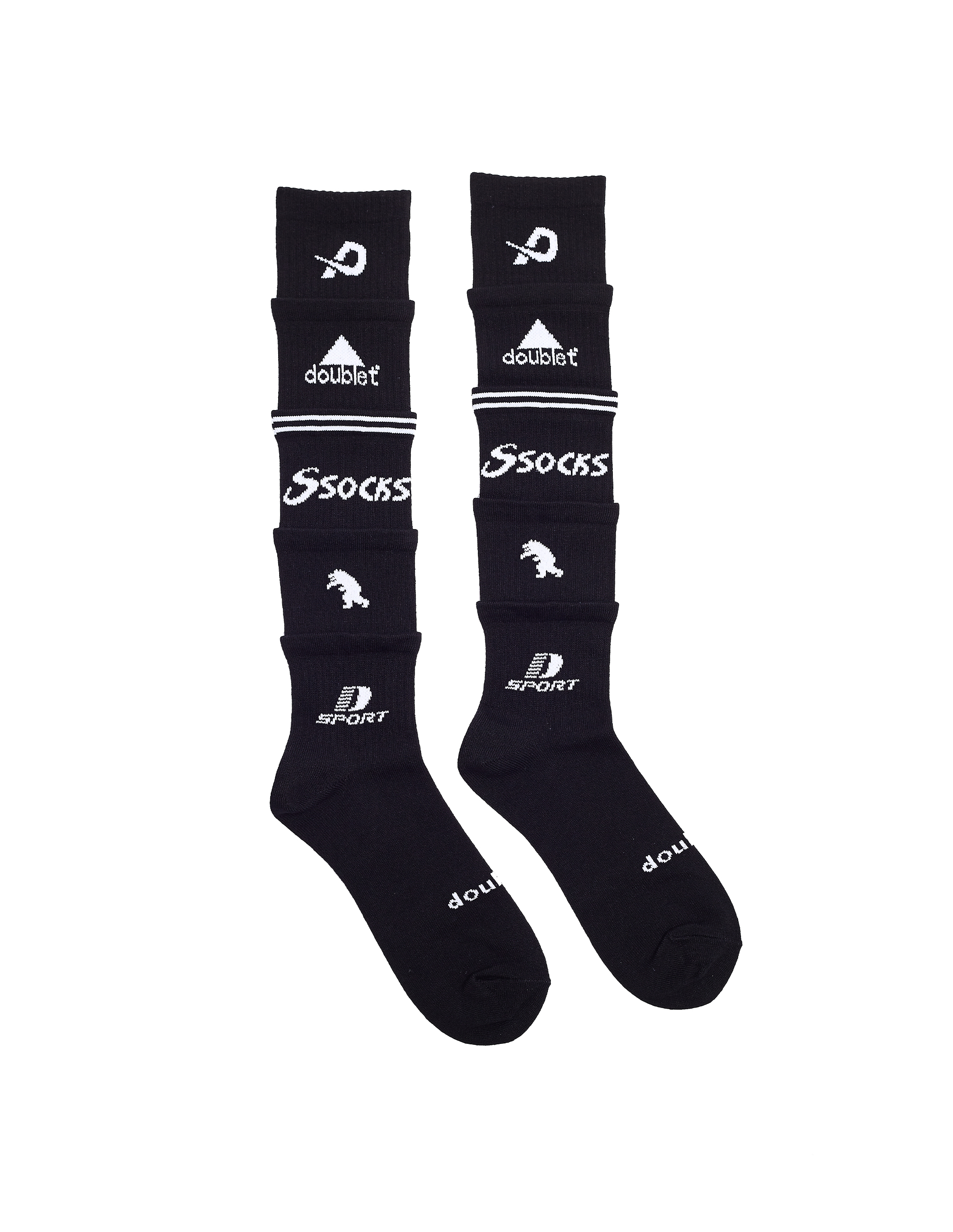 【doublet】19AW 5LAYERED SOCKS Doublet 5-Layered Socks - Black | Garmentory